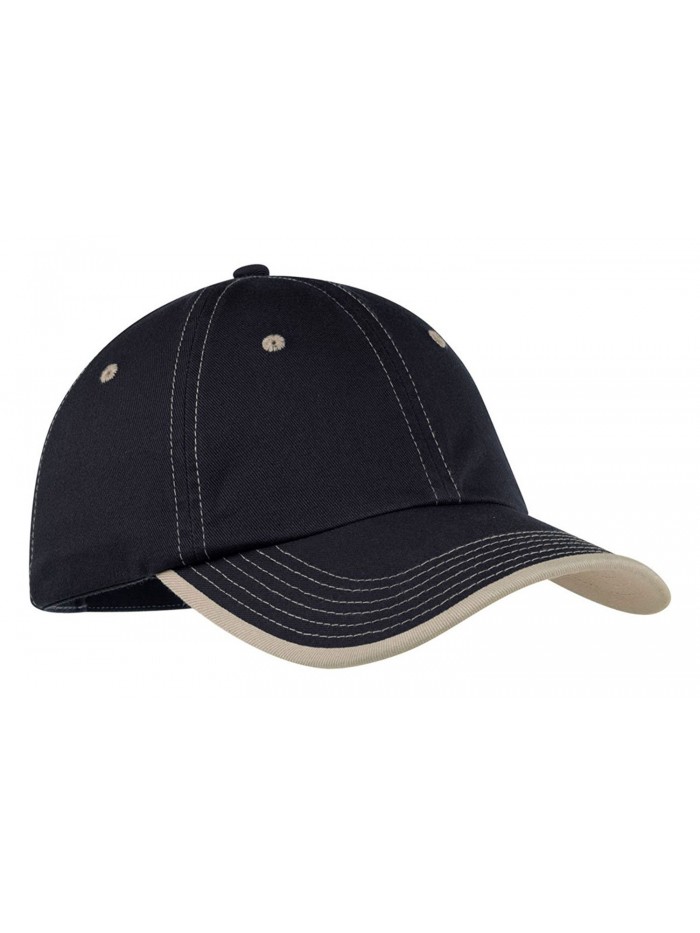 Port Authority Men's Vintage Washed Contrast Stitch Cap - Navy and Light Sand - CO113MW7JW7