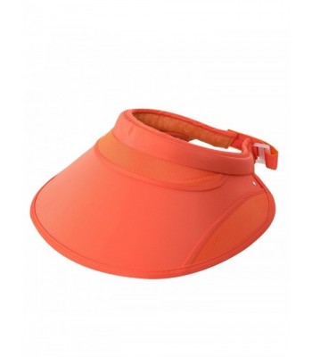 iShine Visor Hats Wide Brim Cap SPF 50+ UV Protection Summer Beach Sun Hats For Women - Orange - CA182WL9ISL