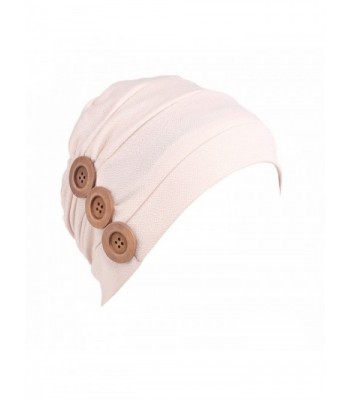 HONENNA Women Chemo Turban headband Scarf Slouchy Beanie Cap Hat for Cancer Patient - Beige - CZ185DYGDDC