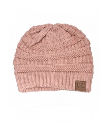 HUE21 Women's Sloutch Knit Beanie Hat - Rose Pink - CE11OXPR2IN