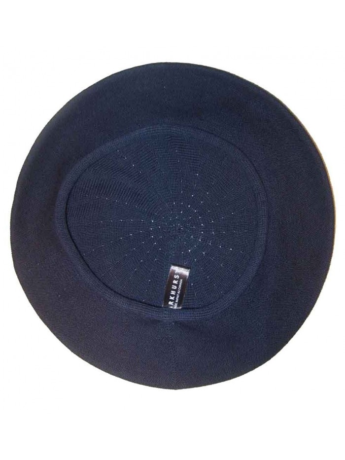 Parkhurst of Canada 10-1/2 Inch Cotton Knit Beret - Navy - CL118Z63T7J