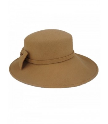 Koola's Hat Lady Wool Felt Hat Fedora Bowknot Leisure Cap Winter Hat - Brown - CB185UCZ85Y