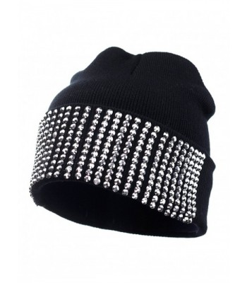 NYFASHION101 Rhinestone Studded Winter Beanie