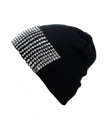 NYFASHION101 Rhinestone Studded Winter Beanie in Women's Skullies & Beanies