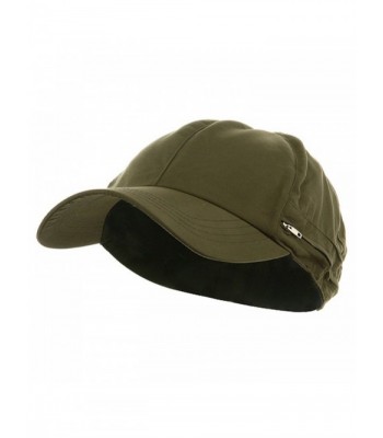 Zippered Flap Caps - Olive - C8111C691P3