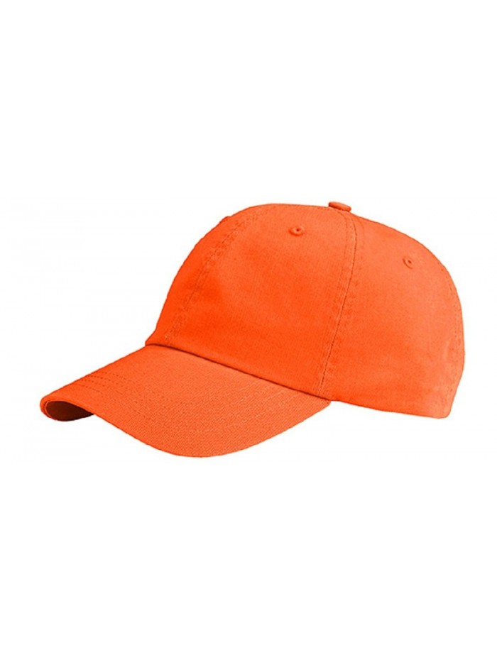 MG Unisex Low Profile Dyed Cotton Twill Cap Velcro Closure ORANGE - C212J1AJLN7