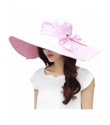 Siggi Womens Summer Floppy Cotton Sun Hat Wide Brim Packable Reversible UPF 50+ - 69076_pink - C412H19JDVL