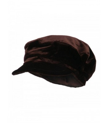 Women's Sergeant Velvet Cabbie Cap - Brown - CH11NY3IL9T