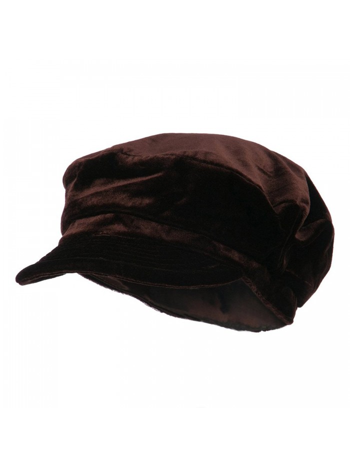 Women's Sergeant Velvet Cabbie Cap - Brown - CH11NY3IL9T