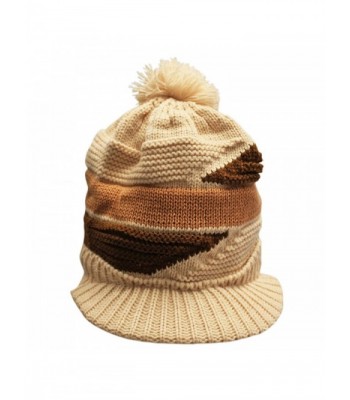 Beige Kids Visor Beanie Hat in Women's Skullies & Beanies