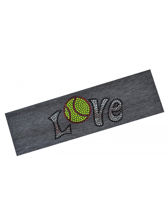 LOVE Softball Rhinestone Stretch Headband - Dark Gray - C311TL64YF3