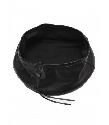 Qiabao Womens Adjustable Leather Beret