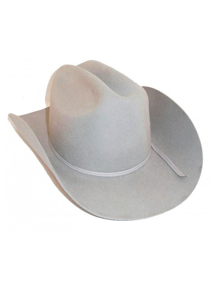 100% Wool Felt Cattleman Cowboy Hat - Grey Silverbelly - CV12BDG80JJ
