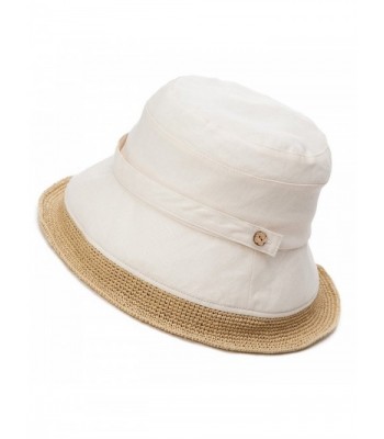 Siggi Womens UPF50 Cotton Packable Sun Hats w/ Chin Cord Wide Brim - 89335_beige - CX182YYGW5Z