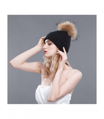 Thermal Winter Raccoon Female Knitted in Women's Skullies & Beanies