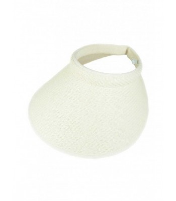 Aesthetinc Big Sun Visor Hat Weave Design Paper Straw Push On Clip On - Cream - CF12HRUE27J
