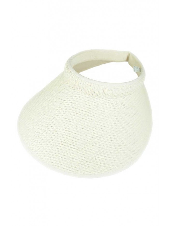 Aesthetinc Big Sun Visor Hat Weave Design Paper Straw Push On Clip On - Cream - CF12HRUE27J