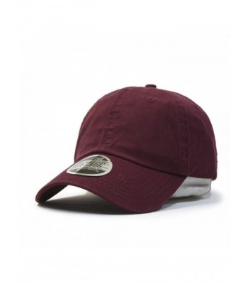 Classic Washed Cotton Twill Low Profile Adjustable Baseball Cap - Maroon - C6128GCV4L9