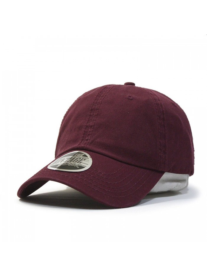 Classic Washed Cotton Twill Low Profile Adjustable Baseball Cap - Maroon - C6128GCV4L9