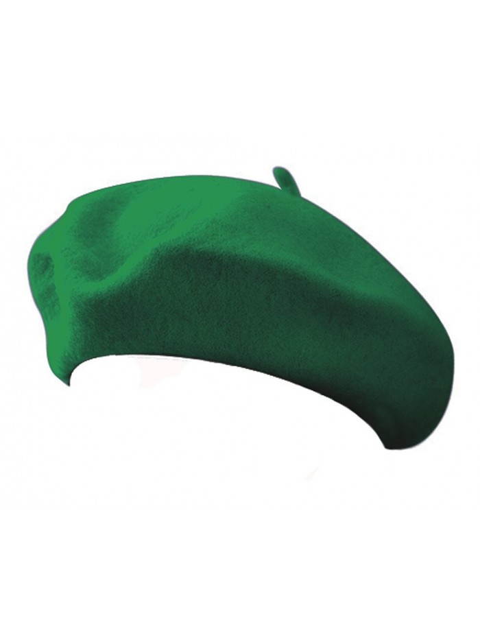 Classic 100% Wool Green French Beret - C4115NBW1YB