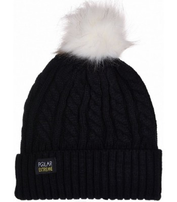 Women's Insulated Thermal Knit Beanie with Faux Fur Pom 4 Colors ...