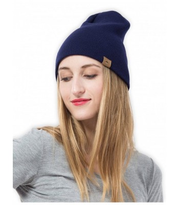 Daily Knit Beanie Tough Headwear - Navy Blue - CZ12MJ3WX5R