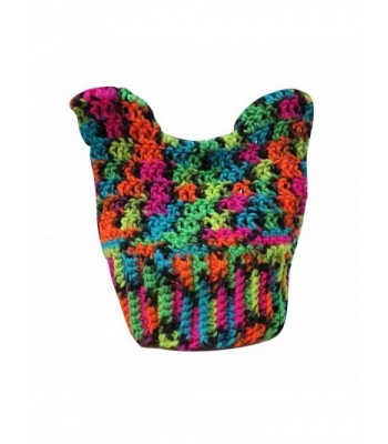 TrendyLuz Rainbow Pink Pussy Cat Ears Pussycat Hat Pussyhat Women Knit Crochet Beanie Hat - CI17YE60XUX