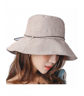i-select Sun Hat With Ribbon String UV Protection - Khaki - CT183NS6Y53