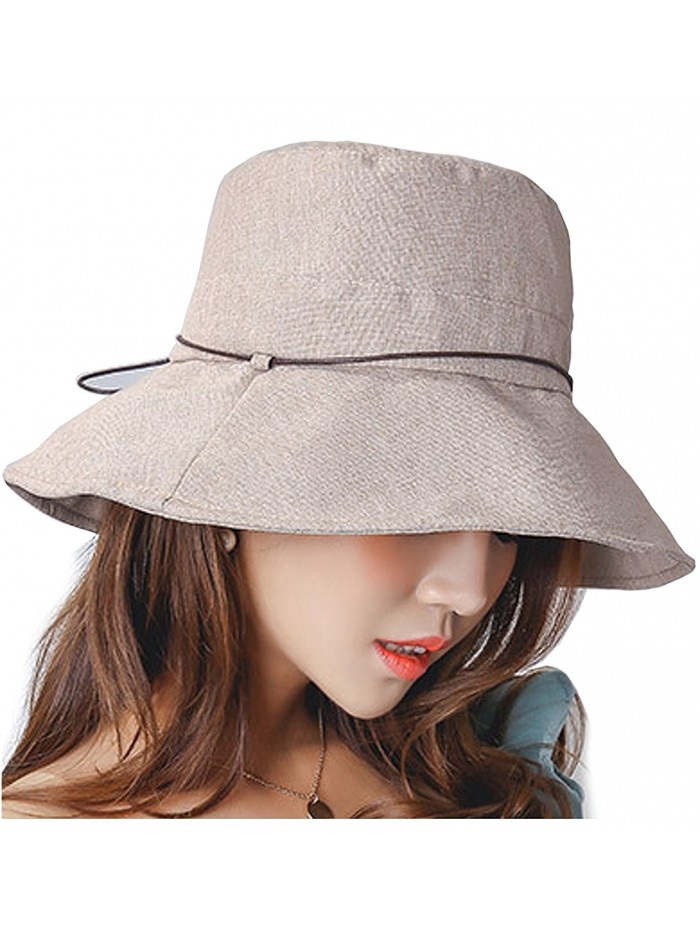 i-select Sun Hat With Ribbon String UV Protection - Khaki - CT183NS6Y53