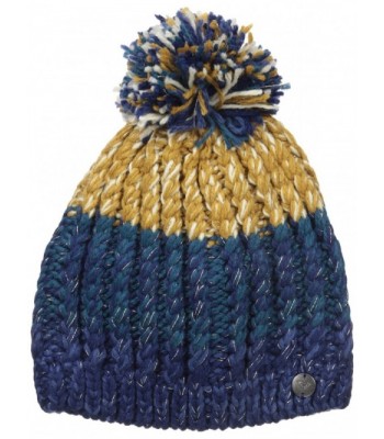 Roxy Snow Junior's Polly Block Pom Beanie - Blue Print - CS12MAXX9XA