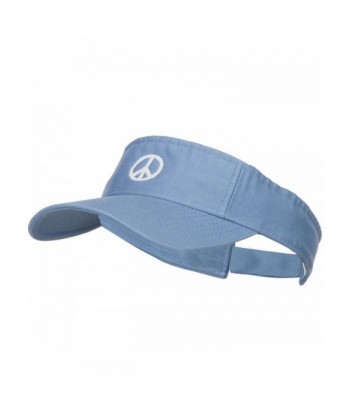 Peace Symbol Embroidered Washed Visor - Lt Blue - CN184WXO8GW