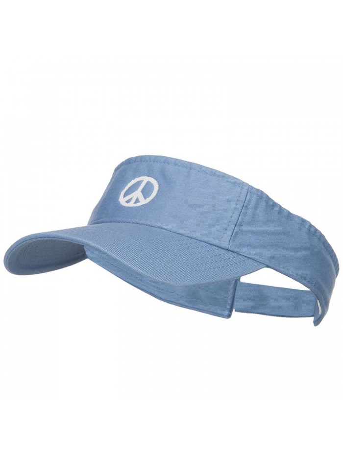 Peace Symbol Embroidered Washed Visor - Lt Blue - CN184WXO8GW