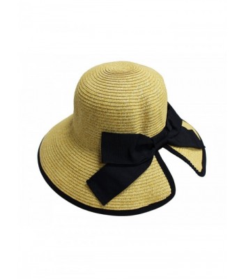 Womens Fashion Straw Safari Bowknot