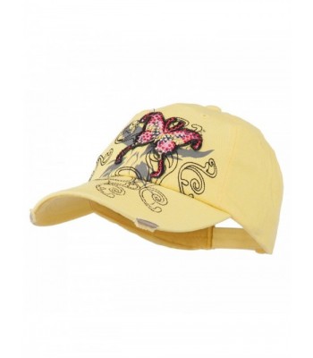 Baseball Cap Jeweled Butterfly Yellow