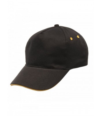 Regatta Standout Adults/Unisex Amston 5 Panel Cap With Sandwich Peak - Black/Bright Yellow - CT12NVL8QKN