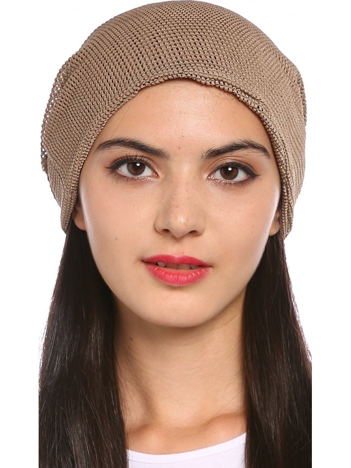 Ababalaya Women's Soft Breathable Mesh Pregnant Cap Chemo Beanie Cap nightcap - Coffee - C91820LD0R0