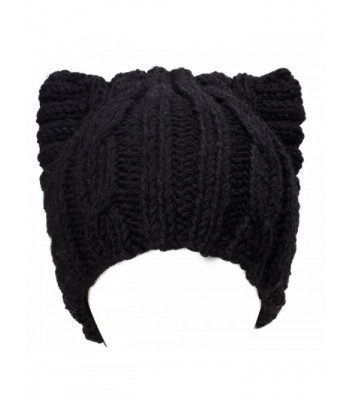 Kitty Woman Handmade Beanie Black