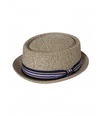 Natural Straw Boater Hat - Natural/Blue - CK11L6VJ9BP