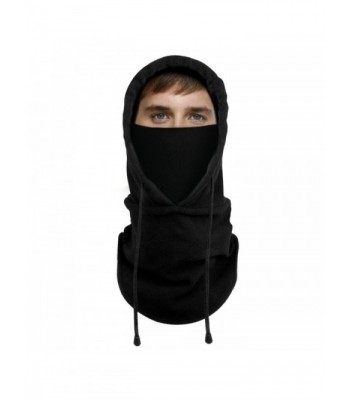 Lonew Balaclava Fleece Hood Heavyweight - Black - C0188HMKOM2