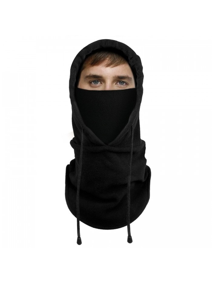 Lonew Balaclava Fleece Hood Heavyweight - Black - C0188HMKOM2