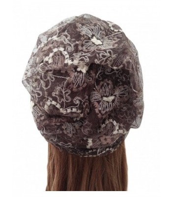 Lace Beanie Turban Women Coffee