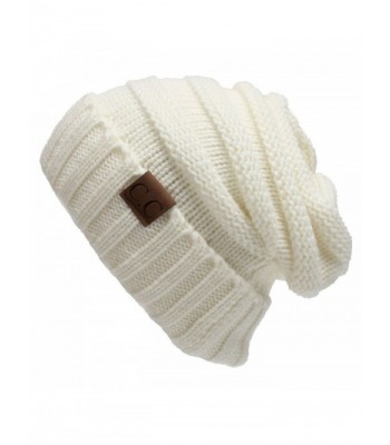AIJIAO Winter Hats Women Cap Crochet Knit Thermal Slouchy Beanie Hat - White - C512N36PXBZ