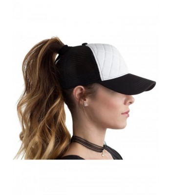 BOEKWEG The Original Fashionable Ponytail Hat. (Quilted White) - CN12OHV12XW