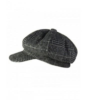 HowYouth Vintage Cabbie newsboy Peaked - Black Grey - C7188IR4S2K