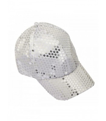 Hatop Sequin Adjustable Super Cool Sport Outdoor Cloth Baseball Cap (White) - CE12DAFPMUZ