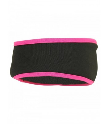 Women's Sport Fleece Headband / Earwarmer with Pony Tail Hole - Hot Pink - CJ1278UW3A5