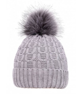 LRKC Womens Pompom Fleeced Beanie