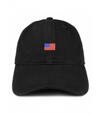 Trendy Apparel Shop US American Flag Small Embroidered Dad Hat Patriotic Cap - Black - CO12IZK6XLD