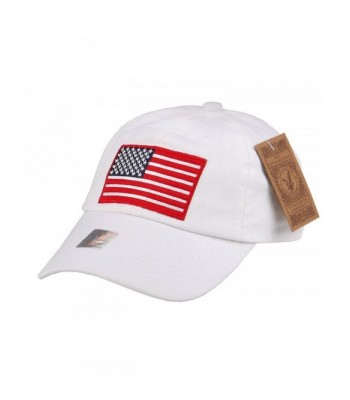 RufNTop Black Eagles American Flag Cap 100% Cotton Classic Dad Hat Plain Baseball Cap(One Size) - Wash White - C5185U4Z5A9