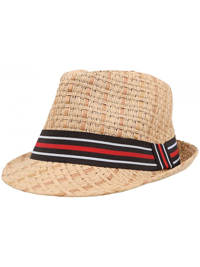 Simplicity Men/Women Summer Fedora Panama Hat-Brown183S-LXL - CP119ED3FLR